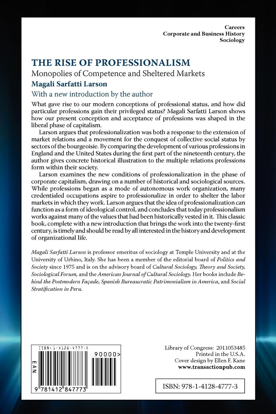 Rückseitencover The Rise of Professionalism