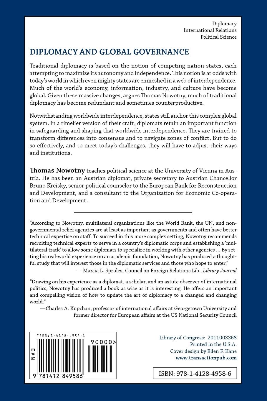 Rückseitencover Diplomacy and Global Governance