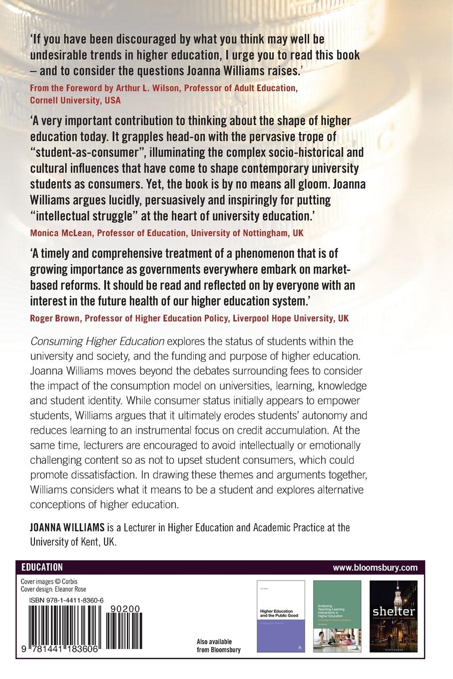 Rückseitencover Consuming Higher Education