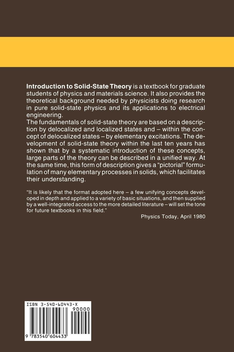 Rückseitencover Introduction to Solid-State Theory