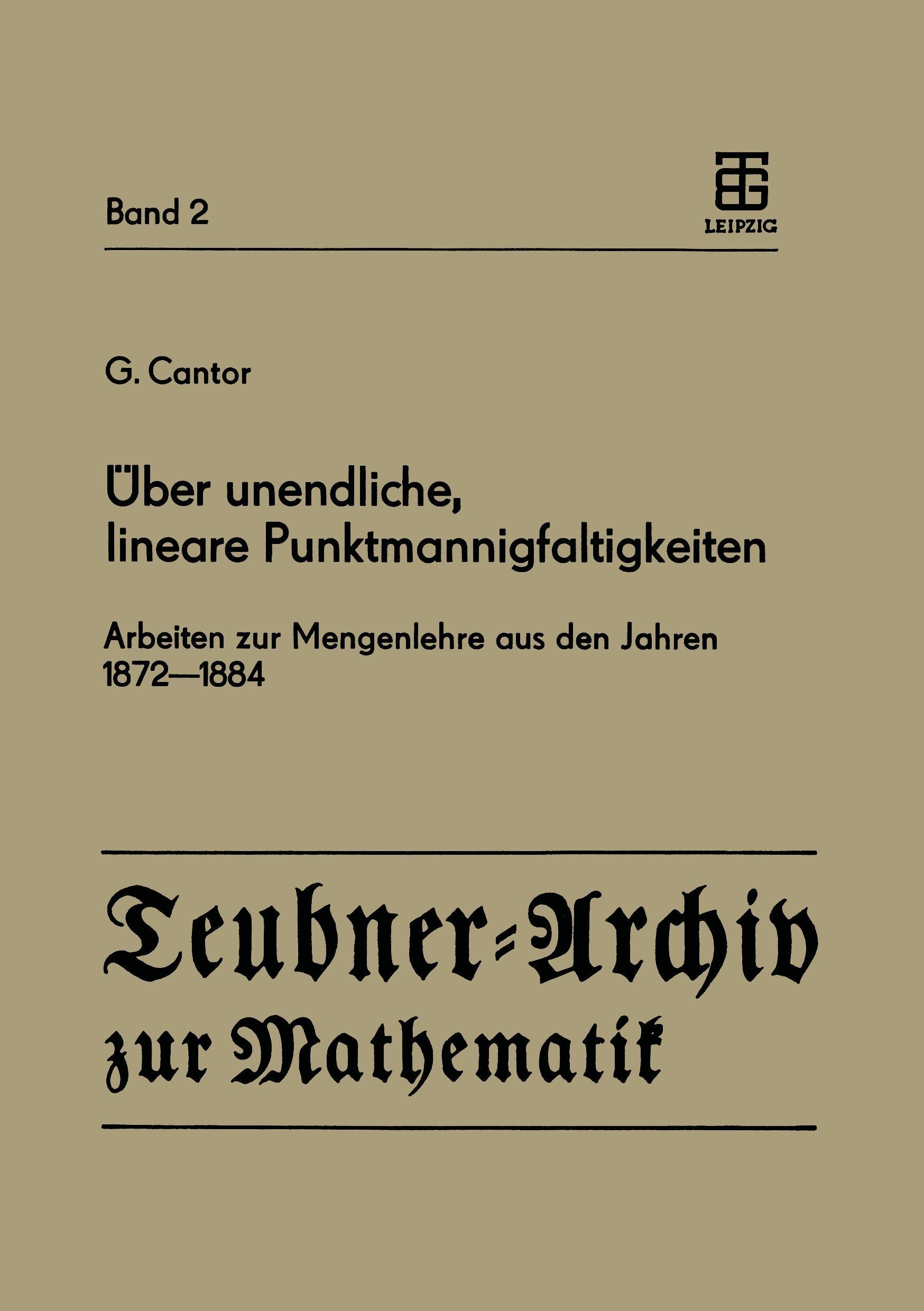 Vorderes Coverbild Über unendliche, lineare Punktmannigfaltigkeiten
