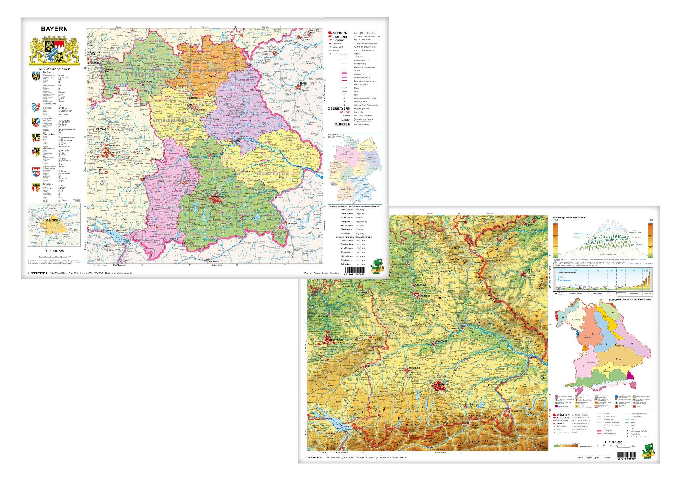 Vorderes Coverbild Bayern politisch/physisch. DUO-Schreibunterlage klein