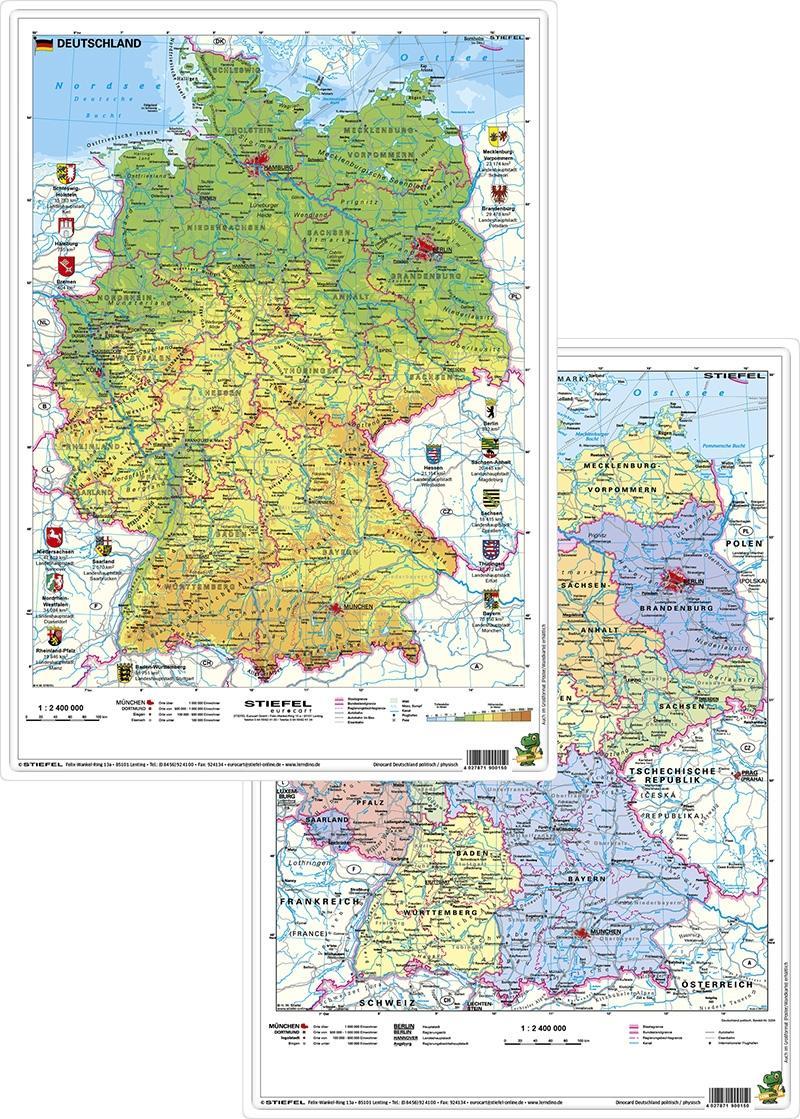 Vorderes Coverbild Deutschland physisch/politisch. DUO-Schreibunterlage klein