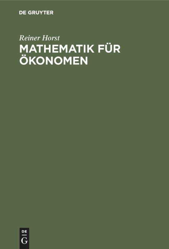 Vorderes Coverbild Mathematik für Ökonomen