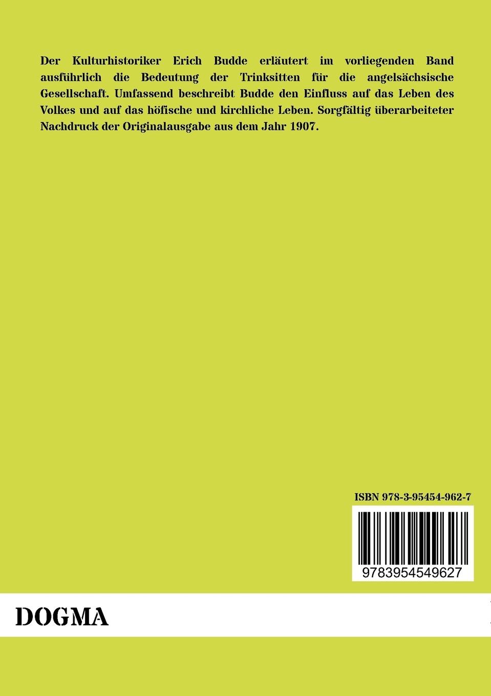 Rückseitencover Die Bedeutung der Trinksitten in der Kultur der Angelsachsen
