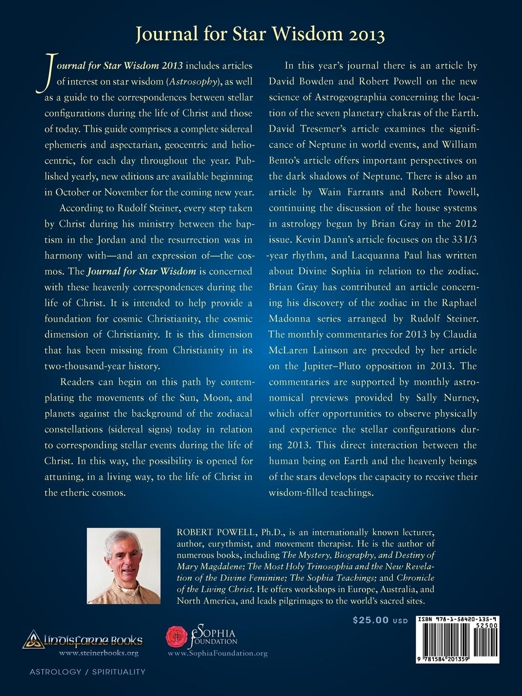 Rückseitencover Journal for Star Wisdom 2013