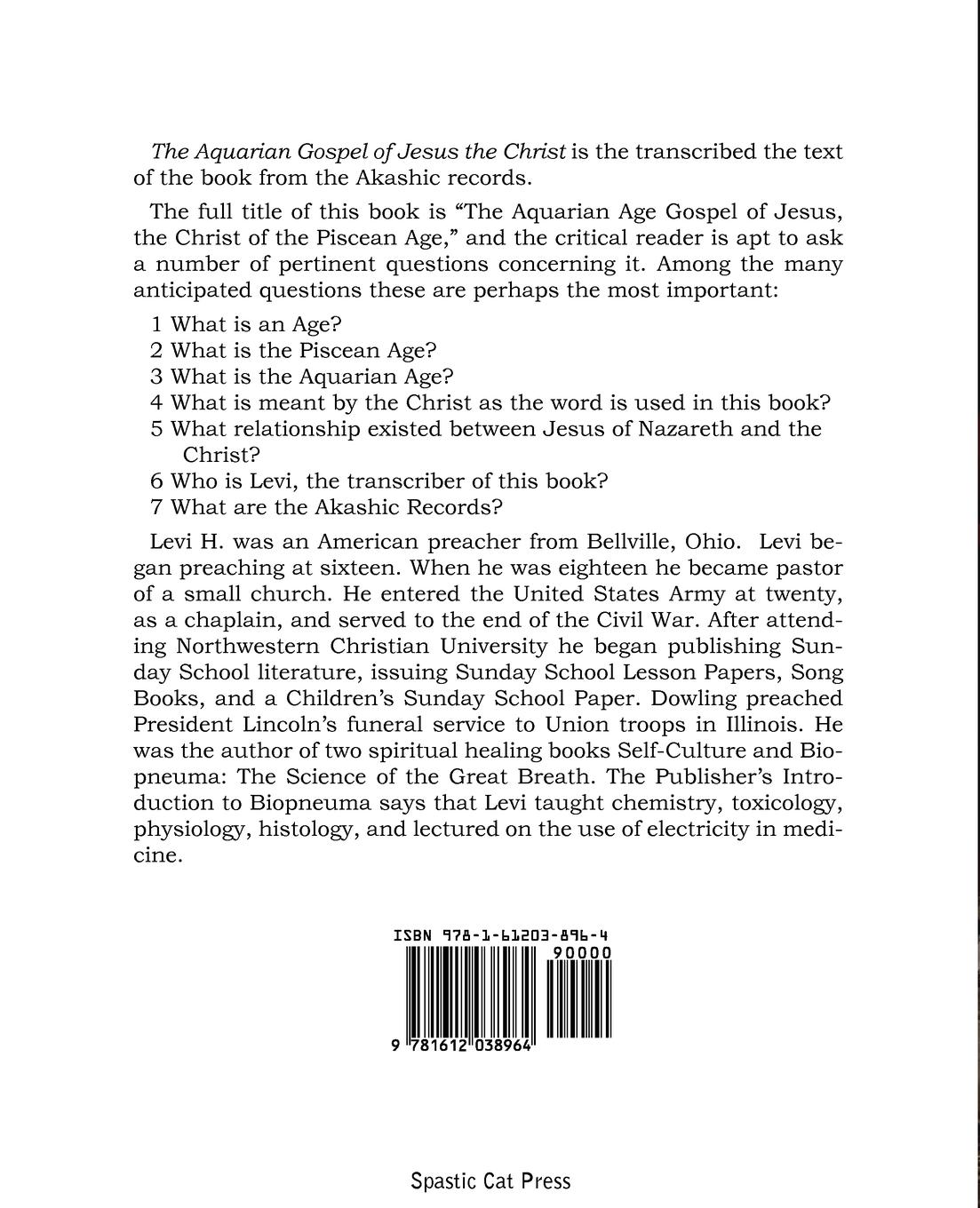 Rückseitencover The Aquarian Gospel of Jesus the Christ