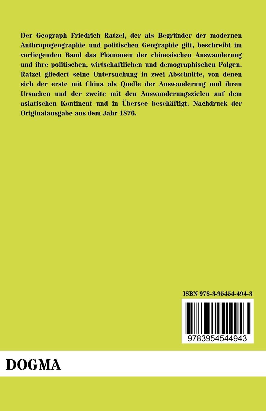 Rückseitencover Die chinesische Auswanderung
