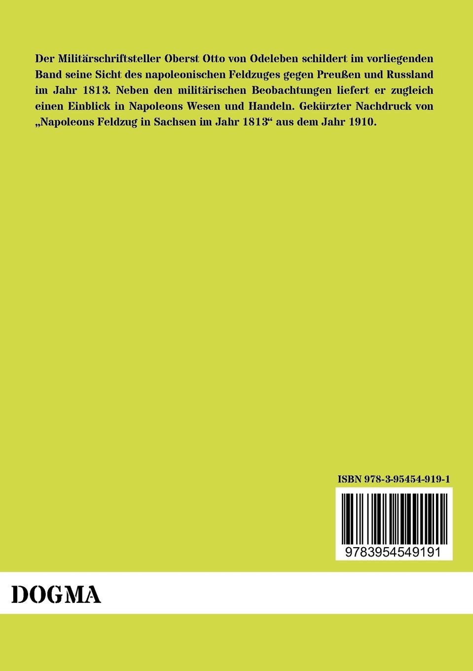 Rückseitencover Mit Napoleon im Felde 1813