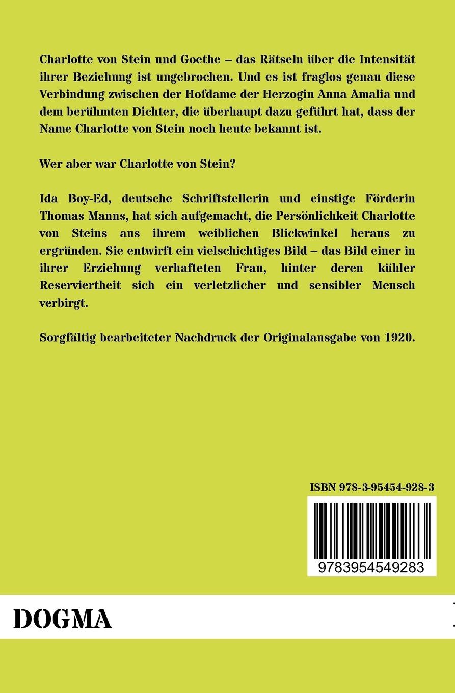 Rückseitencover Das Martyrium der Charlotte von Stein