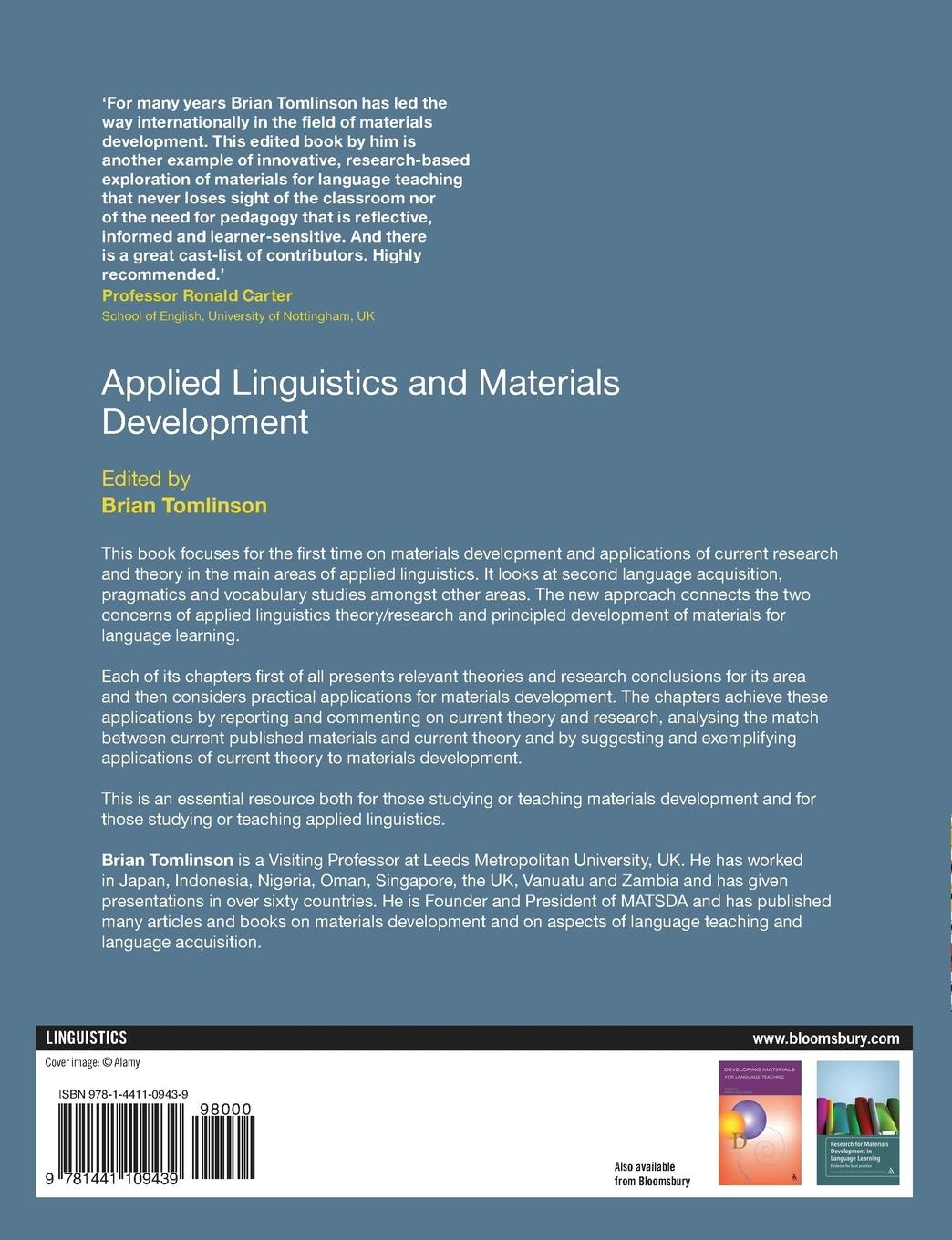 Rückseitencover Applied Linguistics and Materials Development