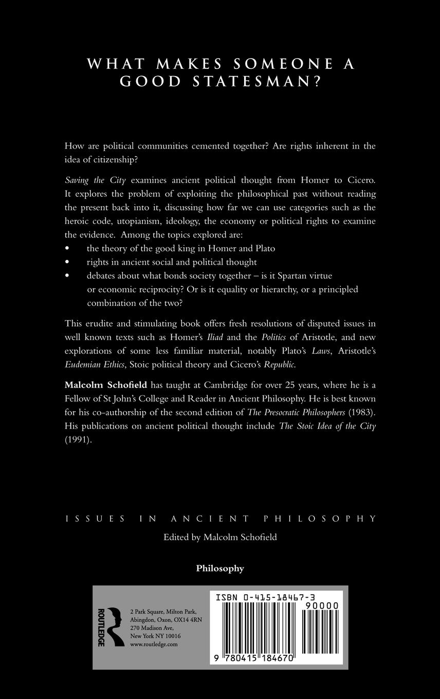 Rückseitencover Saving the City