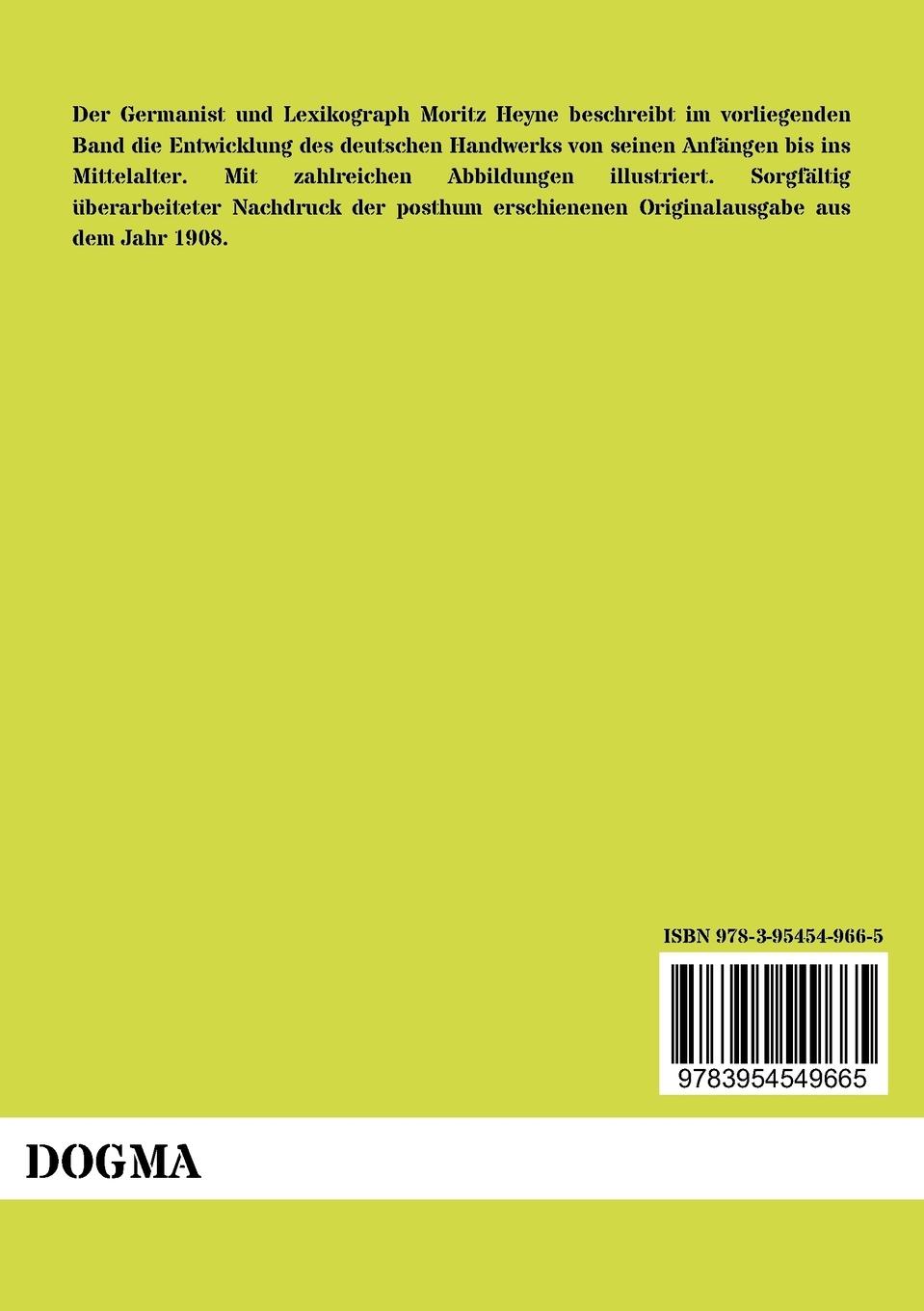 Rückseitencover Das altdeutsche Handwerk