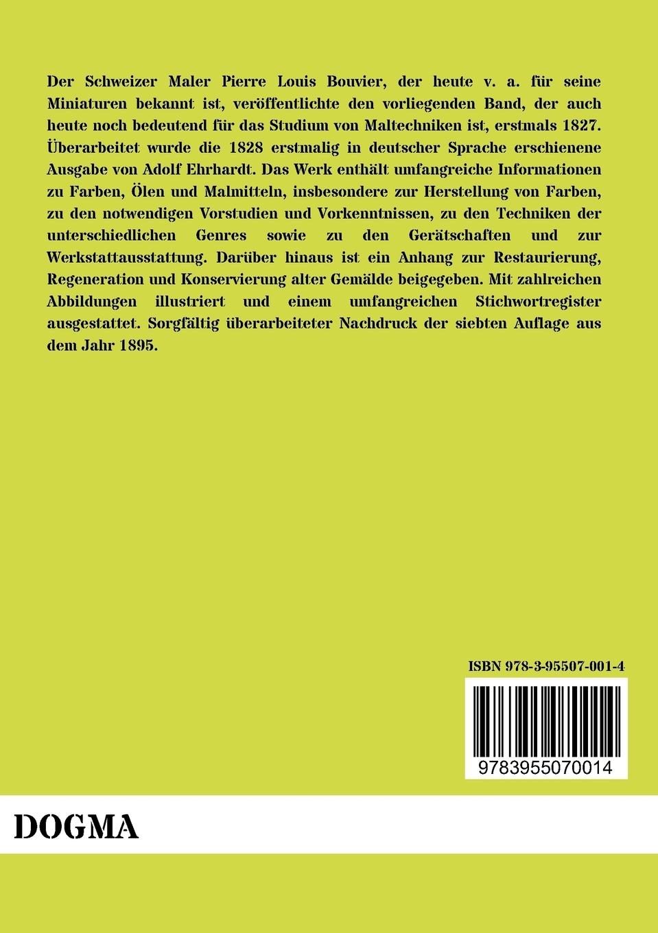 Rückseitencover Handbuch der Ölmalerei für Künstler und Kunstfreunde