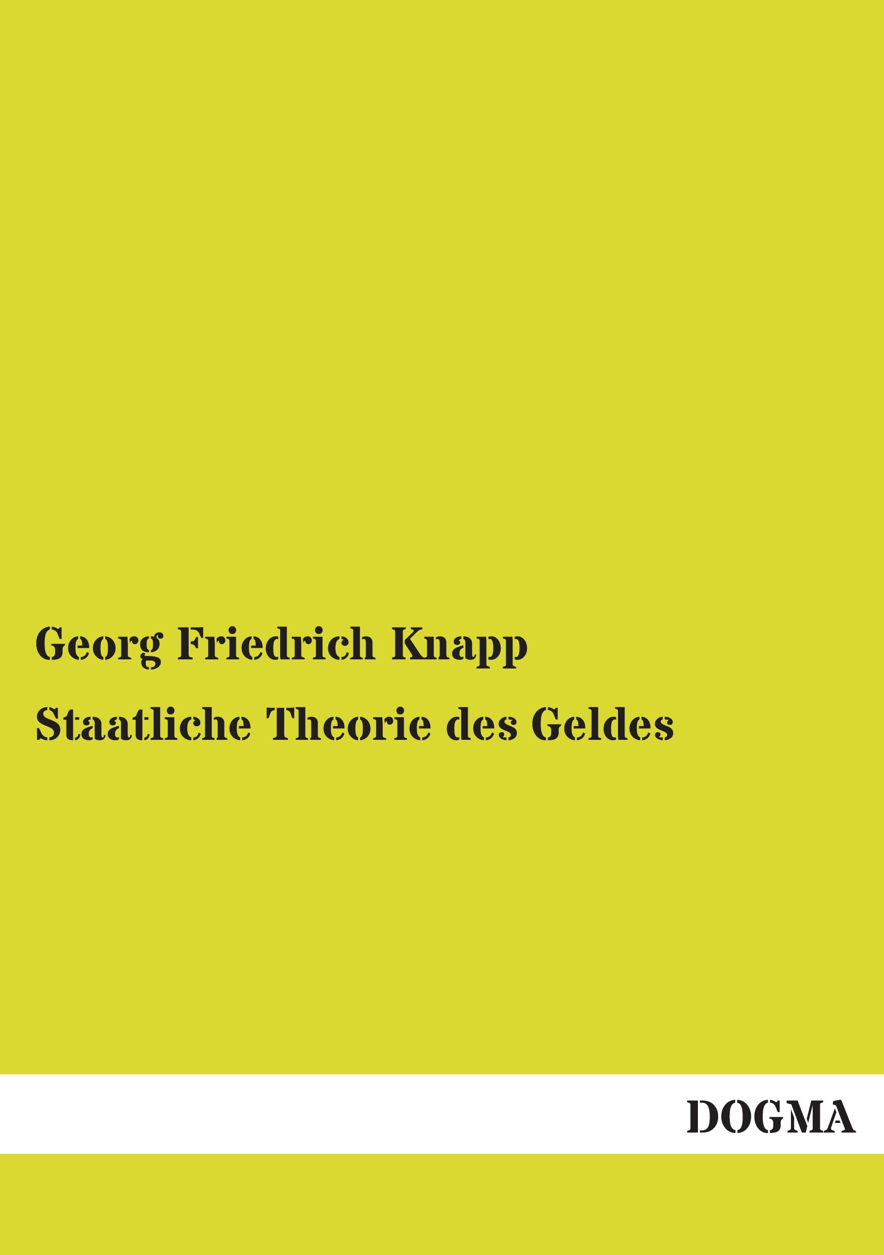 Vorderes Coverbild Staatliche Theorie des Geldes