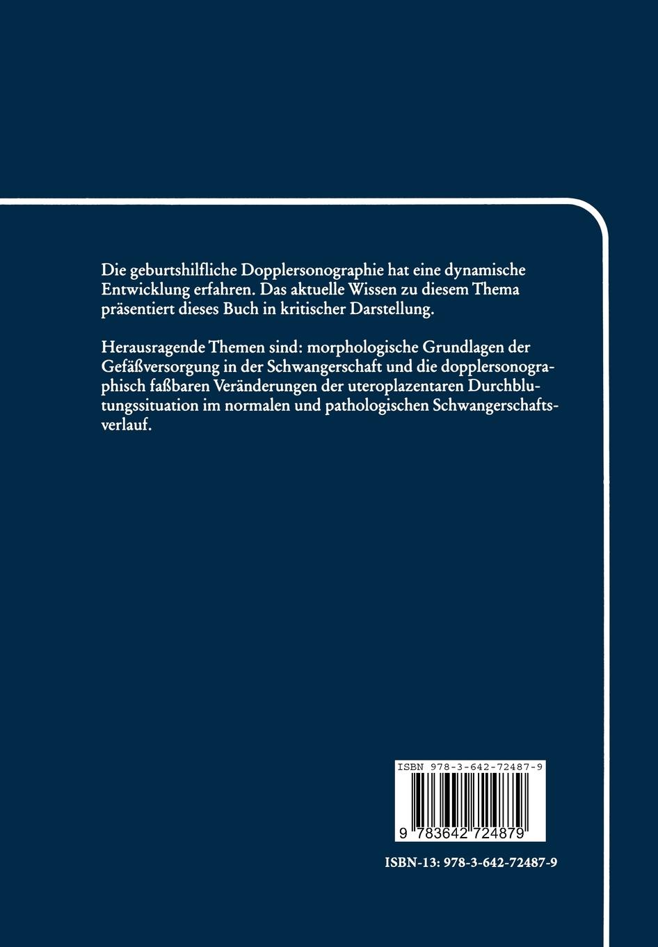 Rückseitencover Pränatale Dopplerdiagnostik