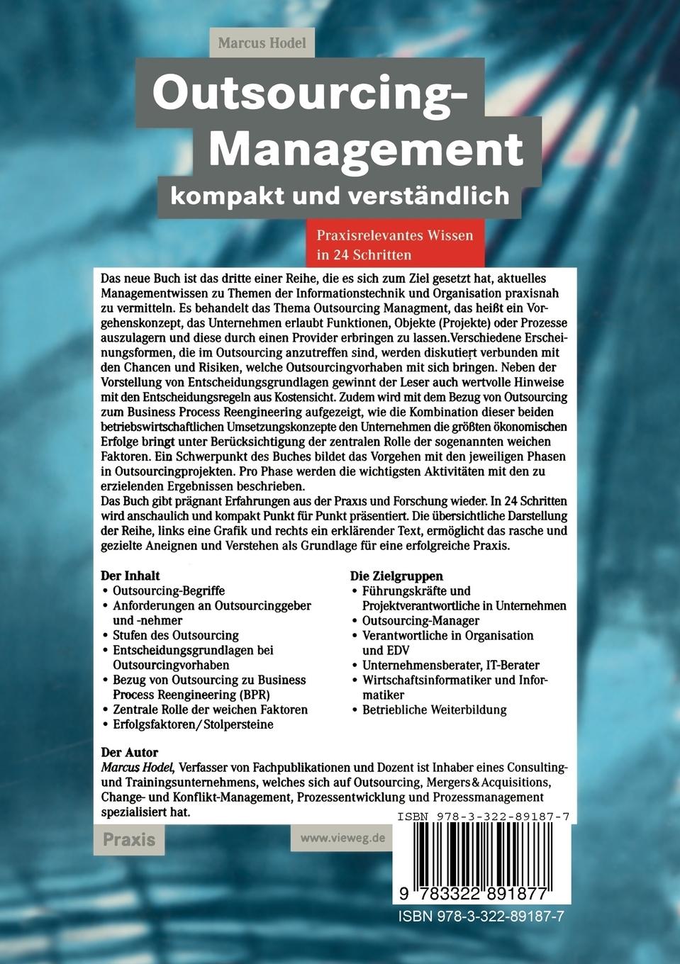 Rückseitencover Outsourcing-Management kompakt und verständlich