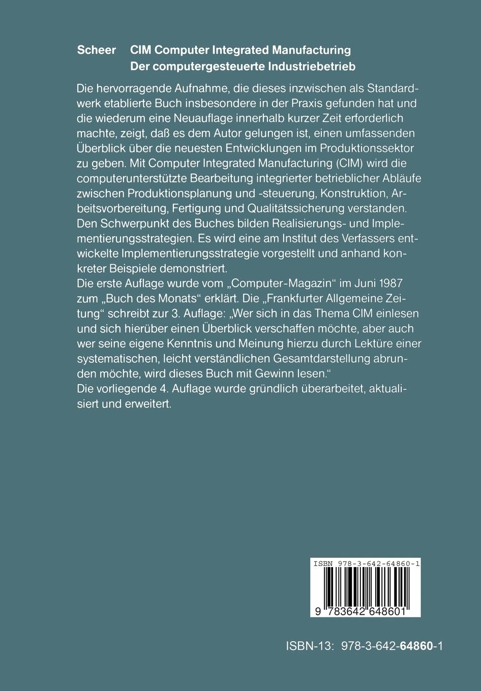 Rückseitencover CIM Computer Integrated Manufacturing