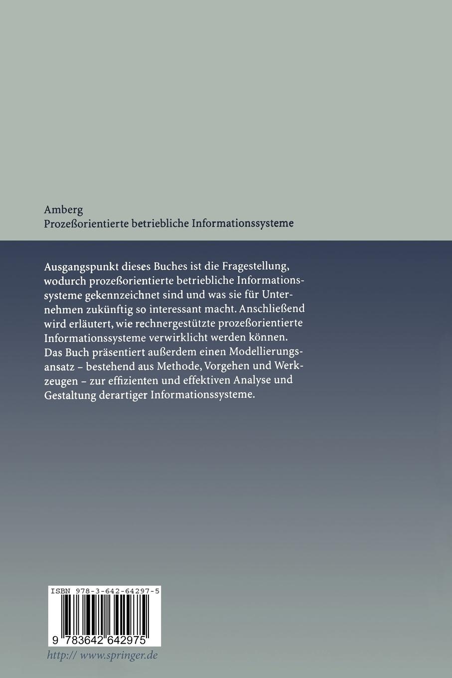 Rückseitencover Prozeßorientierte betriebliche Informationssysteme