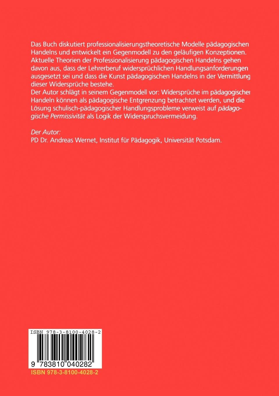 Rückseitencover Pädagogische Permissivität