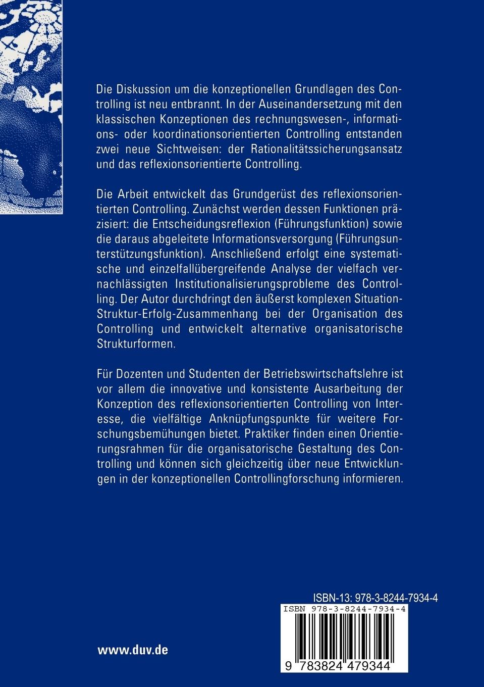 Rückseitencover Reflexionsorientiertes Controlling