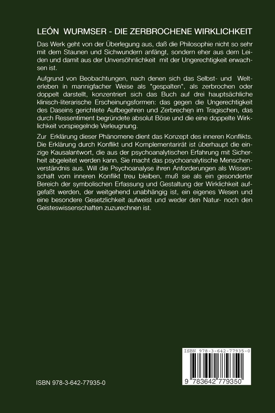 Rückseitencover Die zerbrochene Wirklichkeit