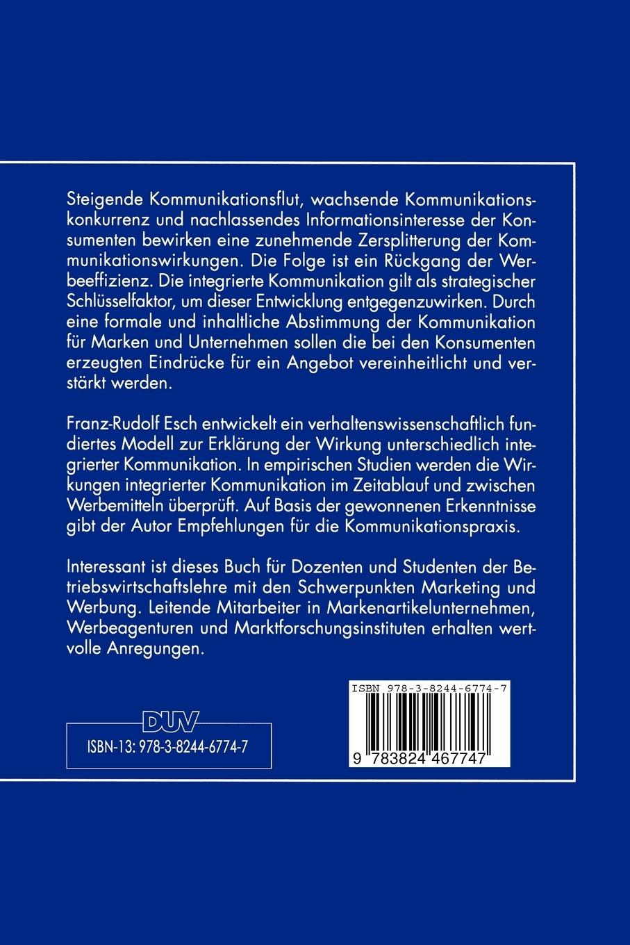 Rückseitencover Wirkung integrierter Kommunikation