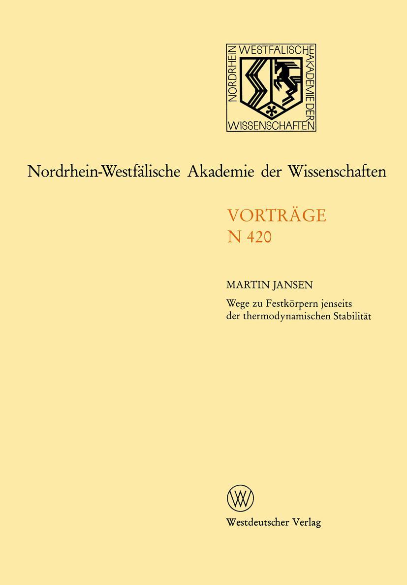 Vorderes Coverbild Nordrhein-Westfälische Akademie der Wissenschaften