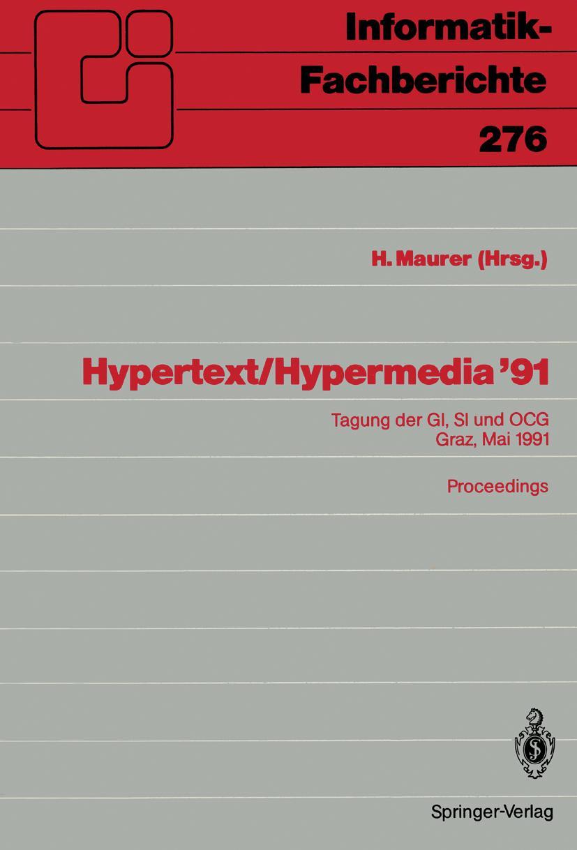 Vorderes Coverbild Hypertext / Hypermedia '91