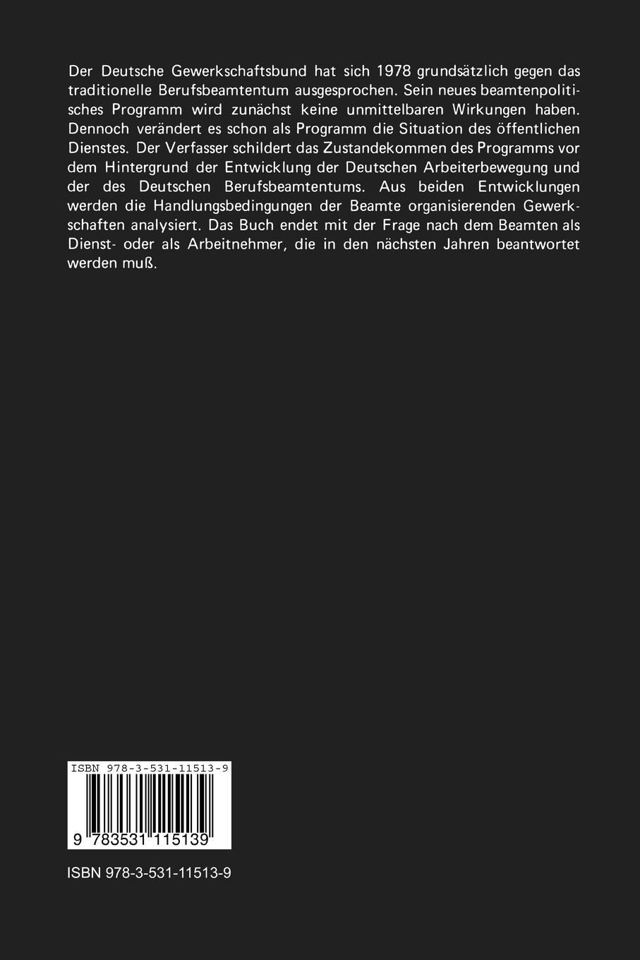 Rückseitencover Gewerkschaften und öffentlicher Dienst