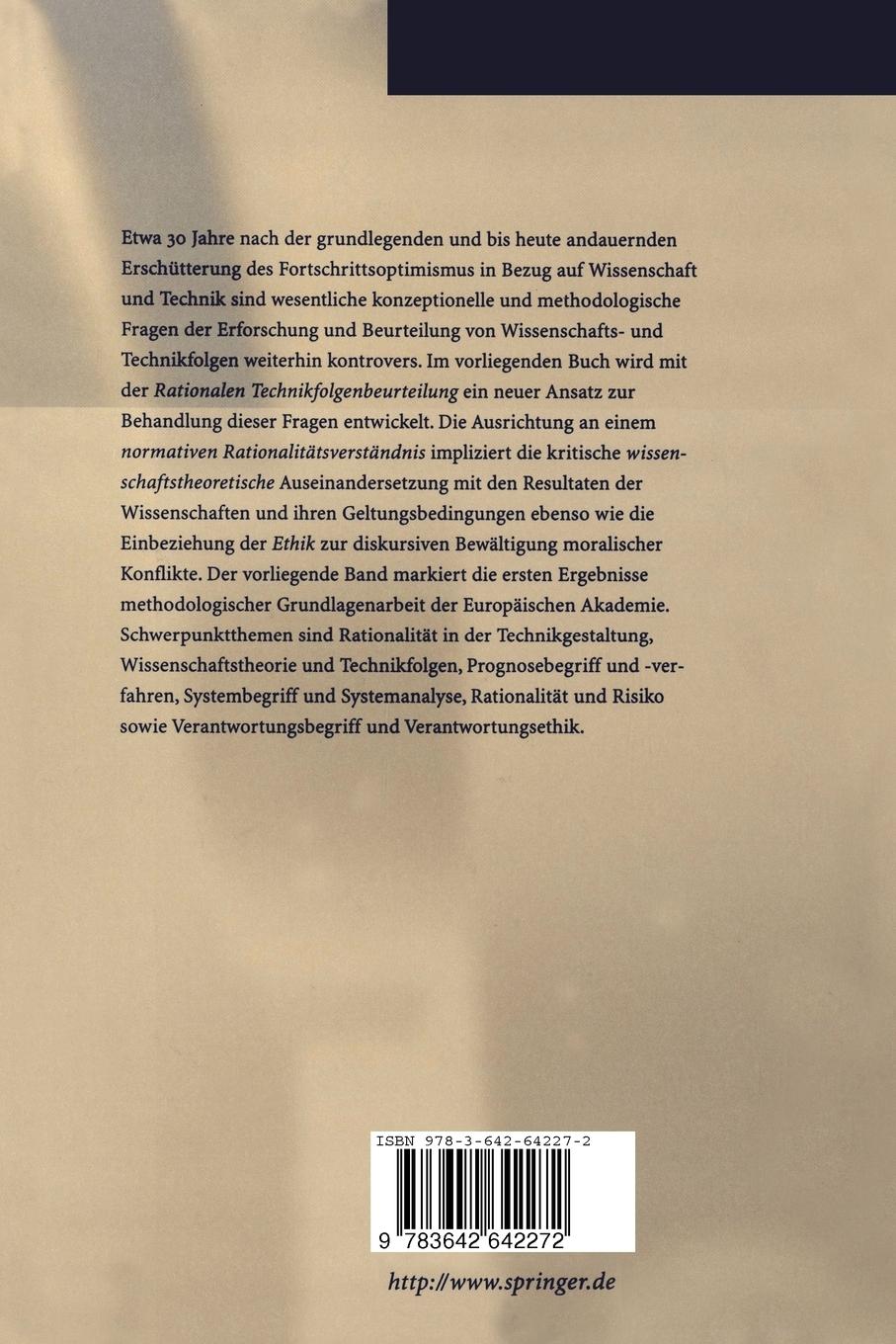 Rückseitencover Rationale Technikfolgenbeurteilung