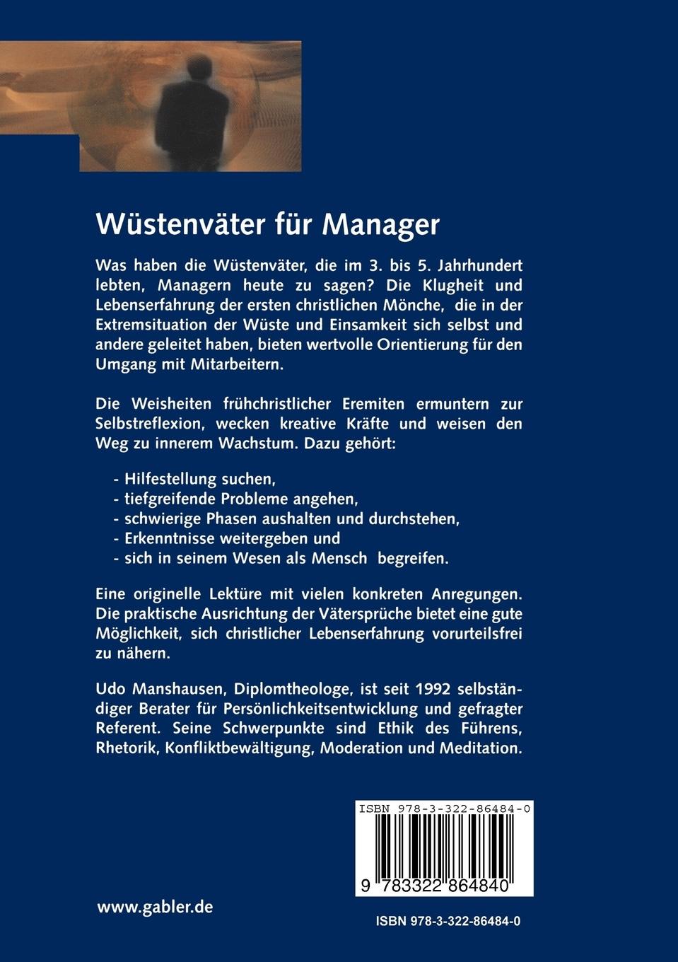 Rückseitencover Wüstenväter für Manager