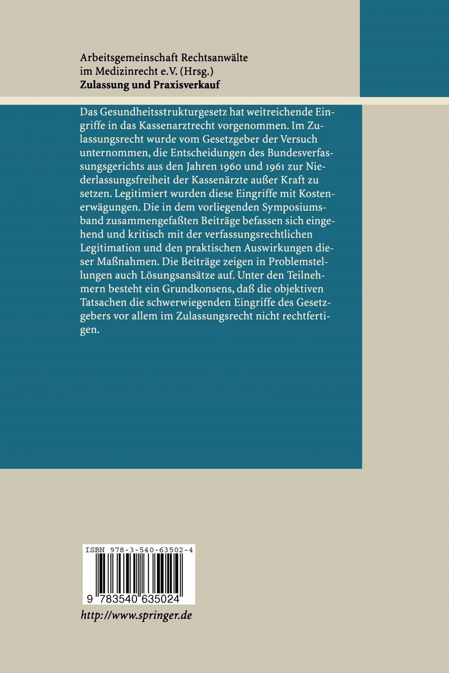 Rückseitencover Zulassung und Praxisverkauf