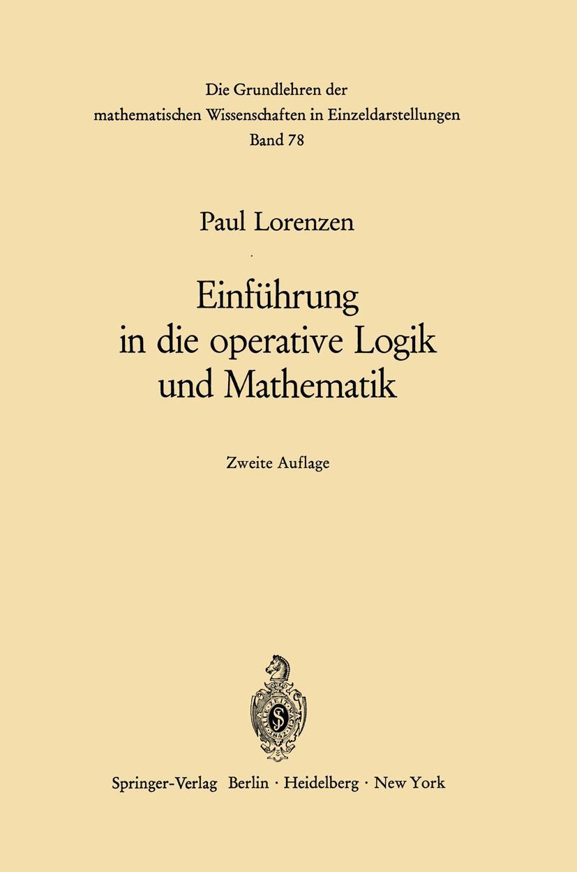 Vorderes Coverbild Einführung in die operative Logik und Mathematik