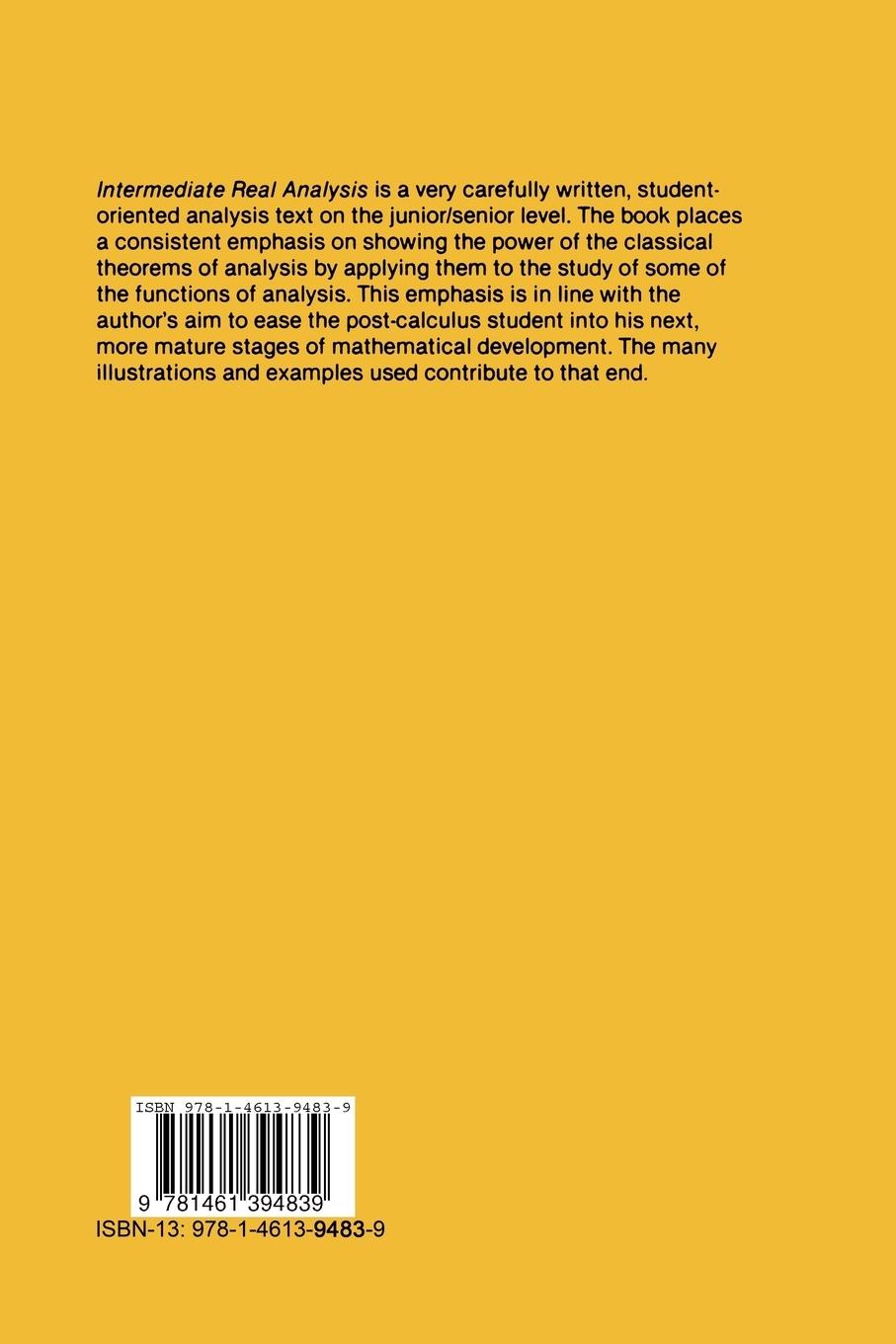 Rückseitencover Intermediate Real Analysis