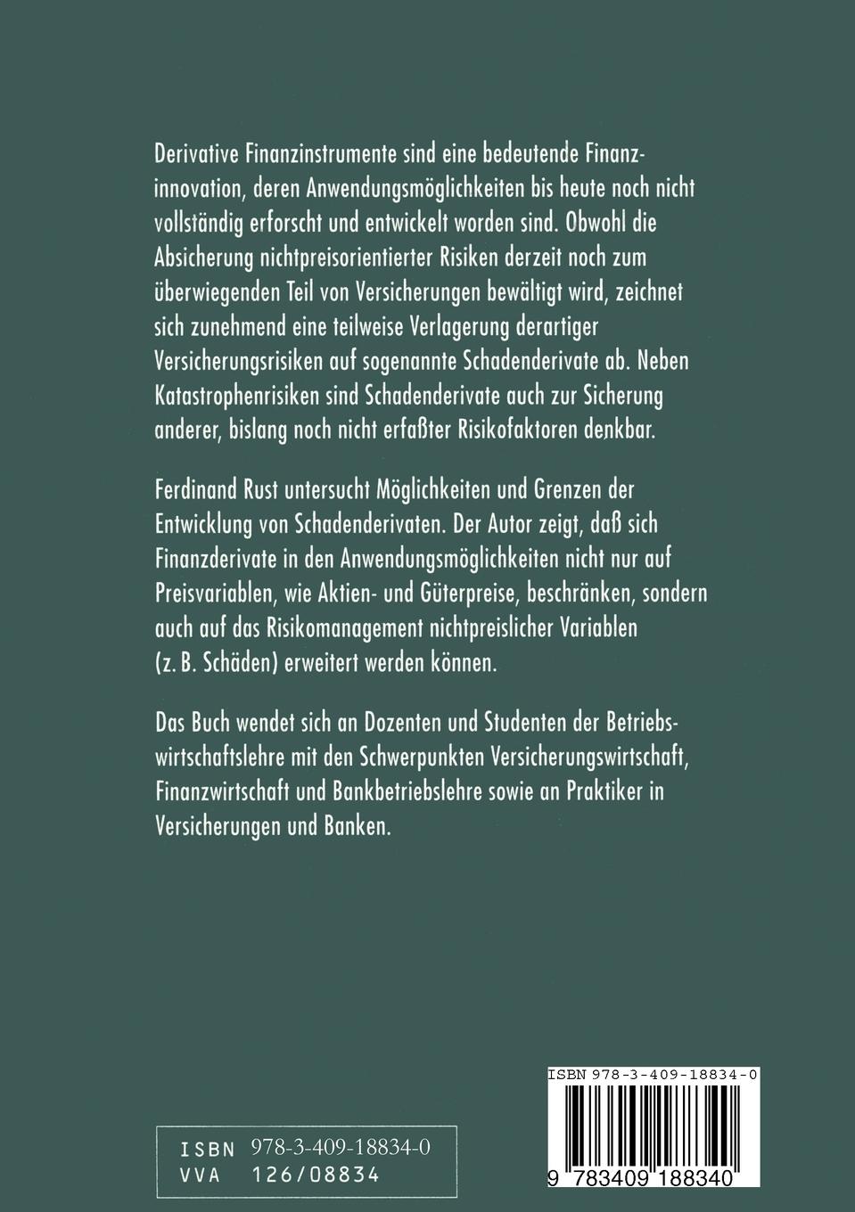 Rückseitencover Schadenderivate