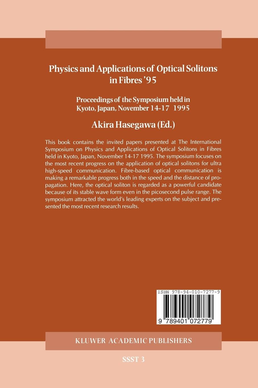 Rückseitencover Physics and Applications of Optical Solitons in Fibres '95
