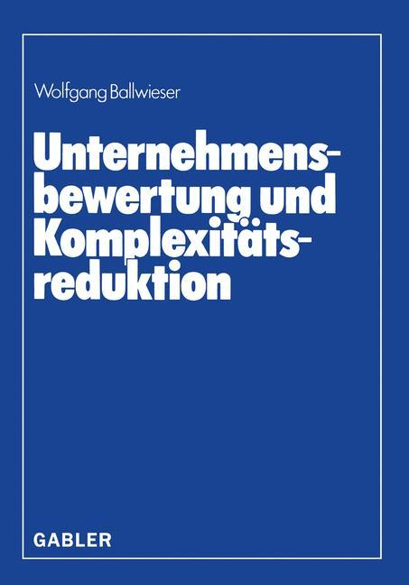 Vorderes Coverbild Unternehmensbewertung und Komplexitätsreduktion