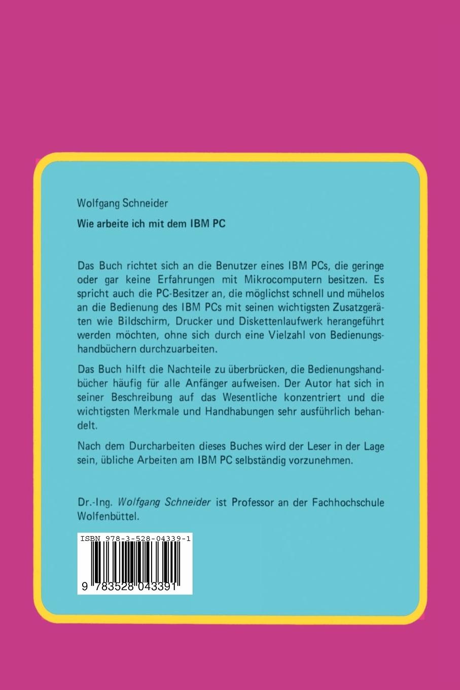 Rückseitencover Wie arbeite ich mit dem IBM PC