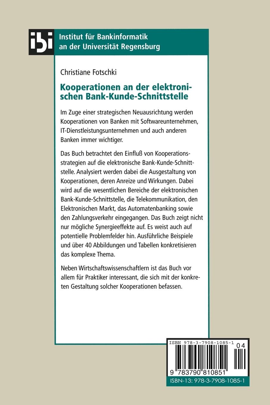 Rückseitencover Kooperationen an der elektronischen Bank-Kunde-Schnittstelle