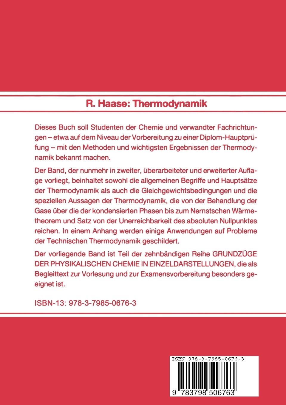 Rückseitencover Thermodynamik