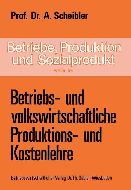 Vorderes Coverbild Betriebe, Produktion und Sozialprodukt