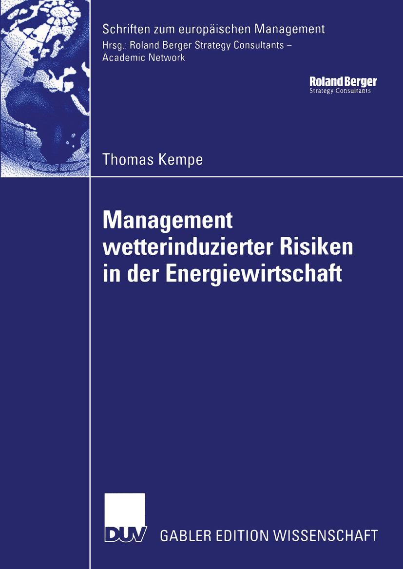 Vorderes Coverbild Management wetterinduzierter Risiken in der Energiewirtschaft