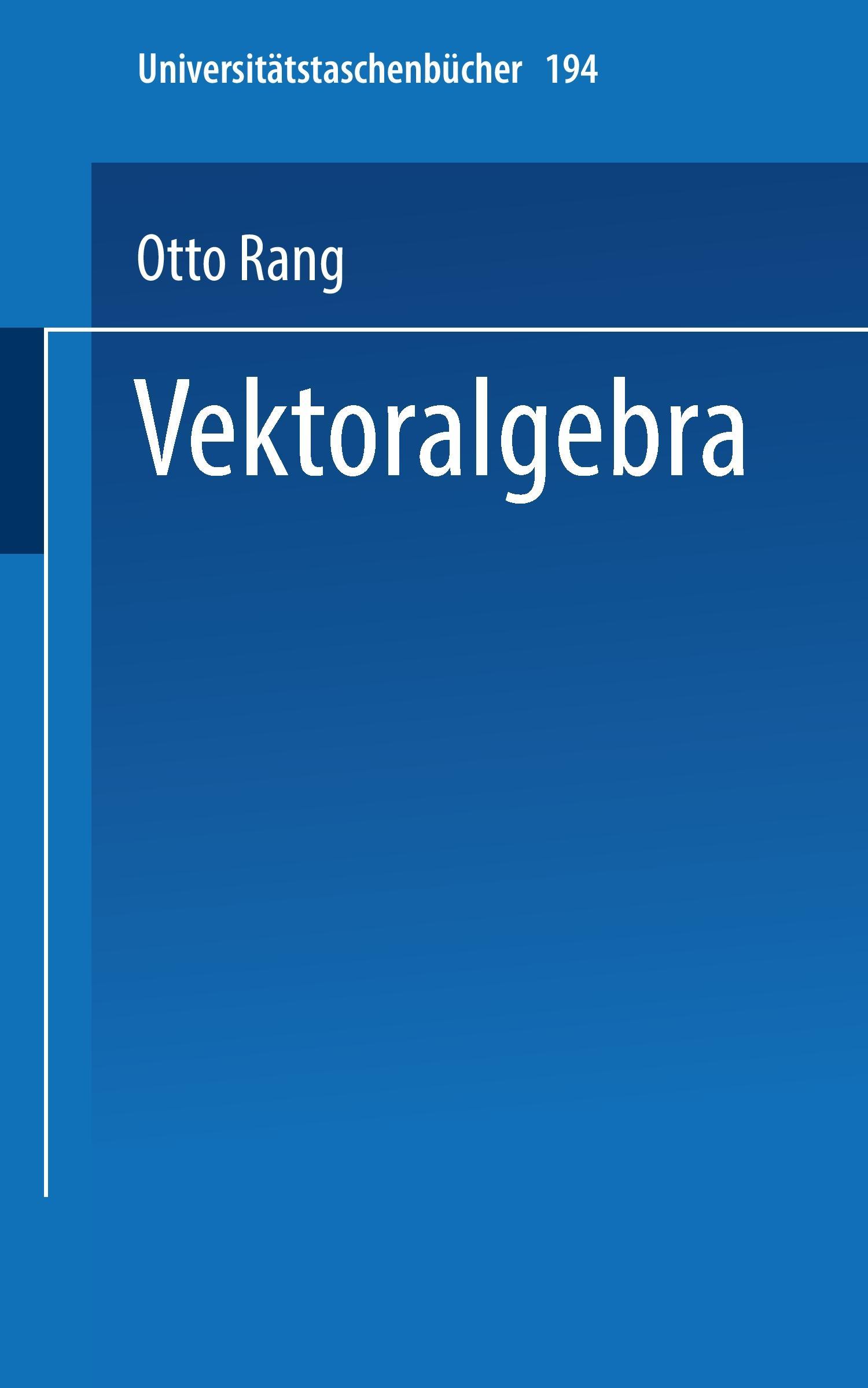 Vorderes Coverbild Vektoralgebra