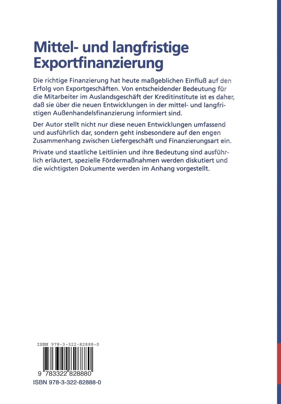 Rückseitencover Mittel- und langfristige Exportfinanzierung