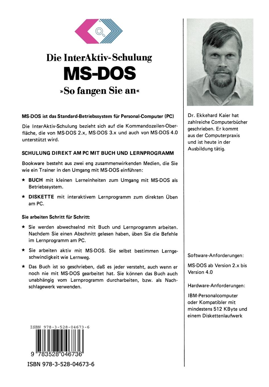 Rückseitencover Die InterAktiv-Schulung MS-DOS 'So fangen Sie an'