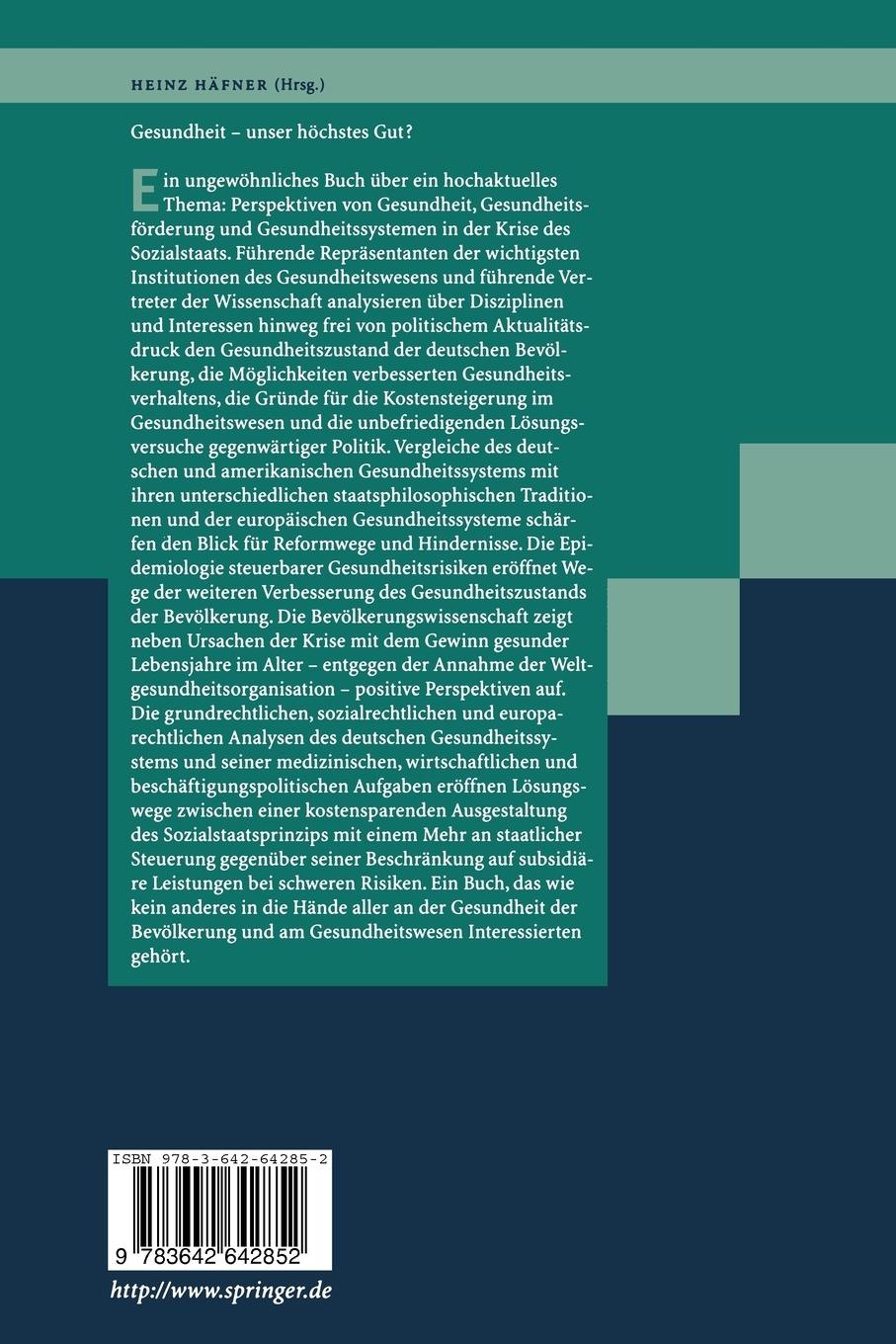 Rückseitencover Gesundheit - unser höchstes Gut?