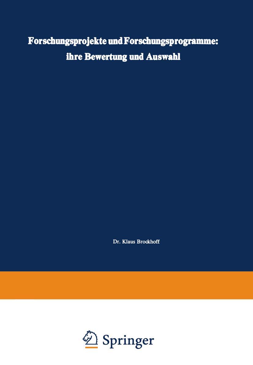 Vorderes Coverbild Forschungsprojekte und Forschungsprogramme