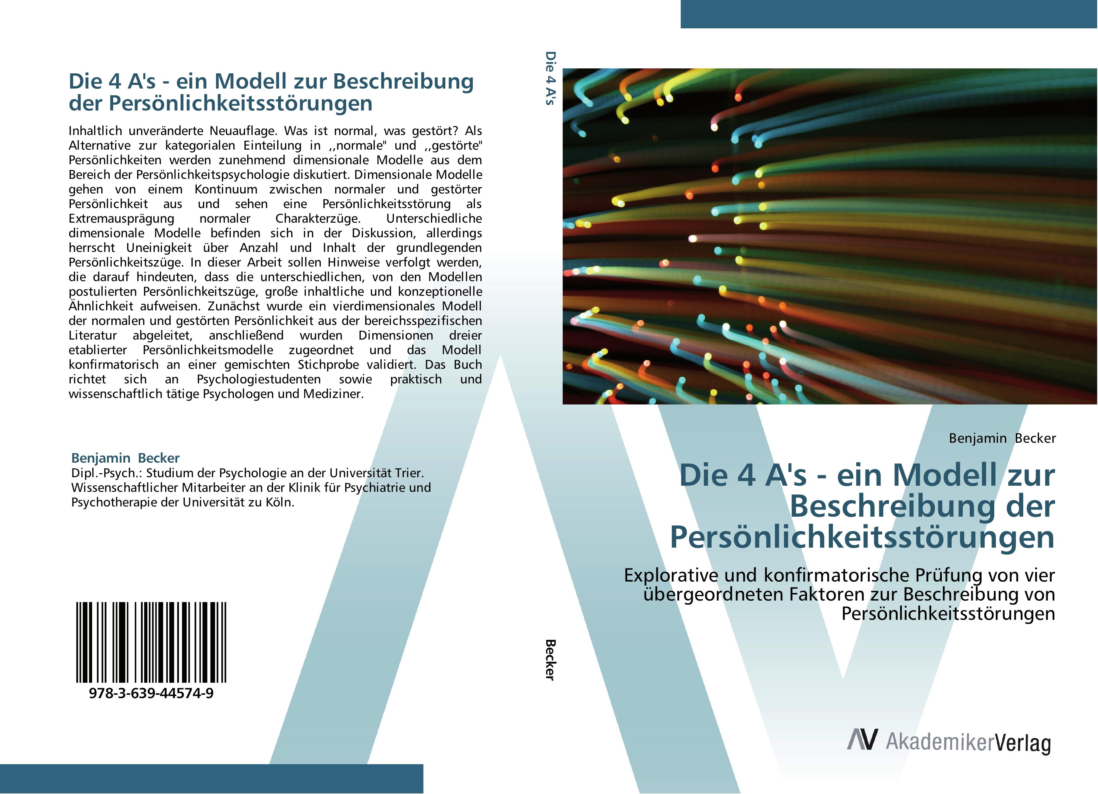 Vorderes Coverbild Die 4 A's - ein Modell zur Beschreibung der Persönlichkeitsstörungen