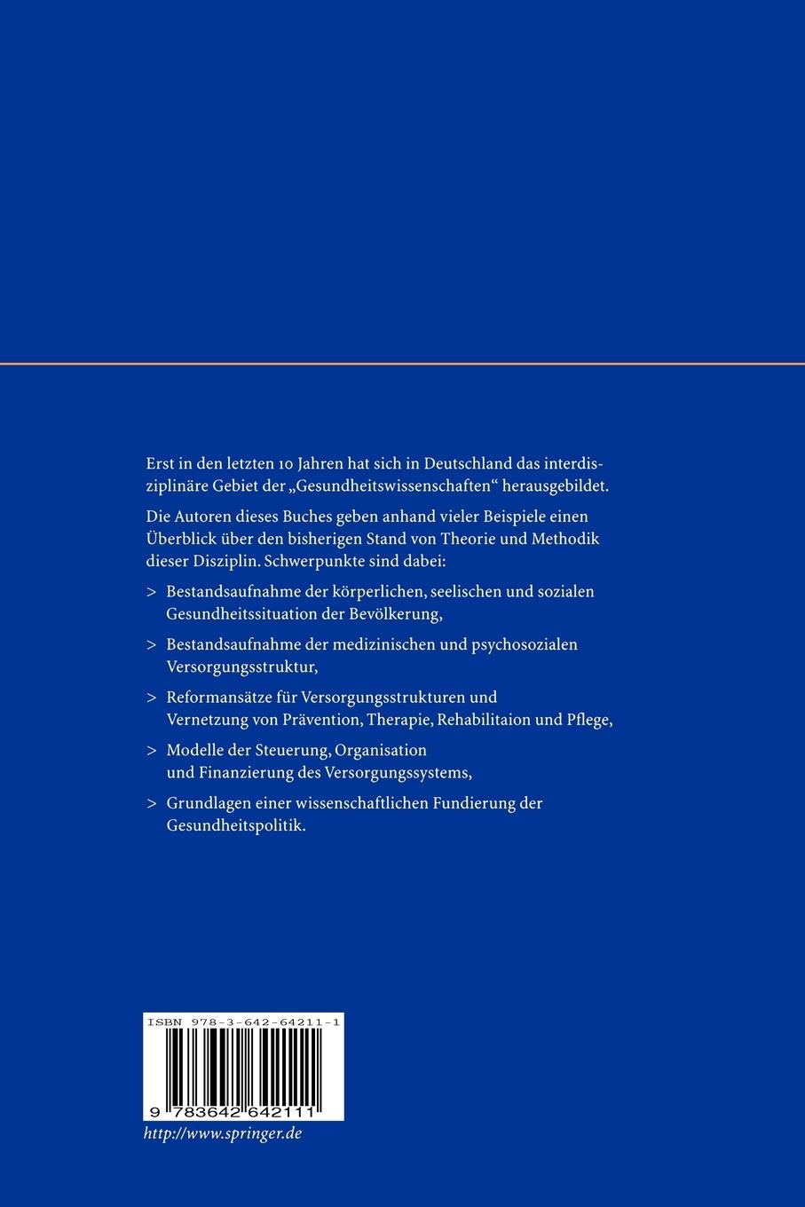 Rückseitencover Gesundheitswissenschaften